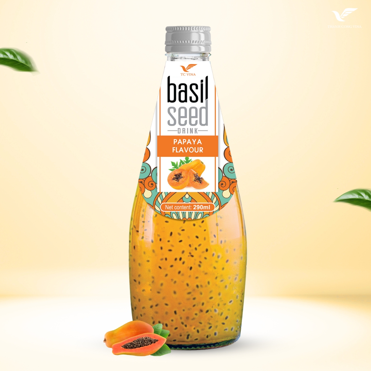 Basil Seeds Drink With Papaya