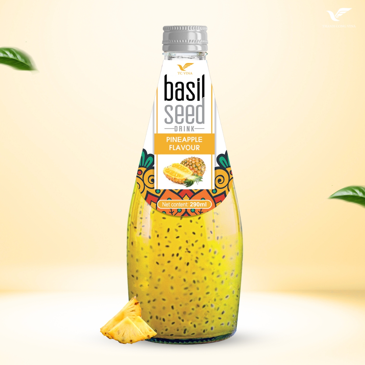 Basil Seeds Drink With Pineapple