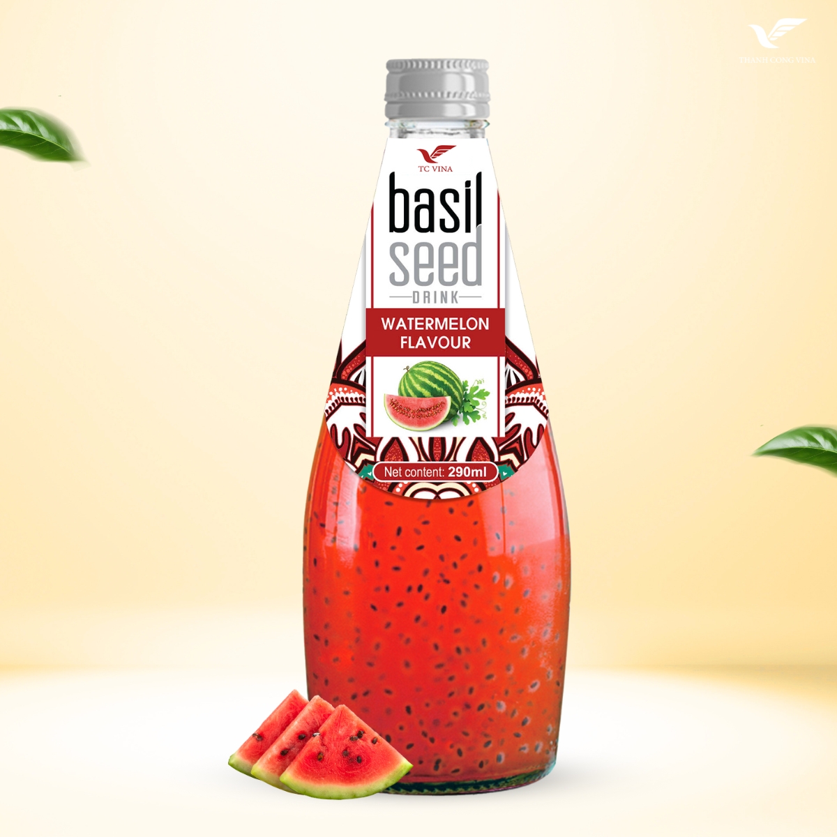 Basil Seeds Drink With Watermelon