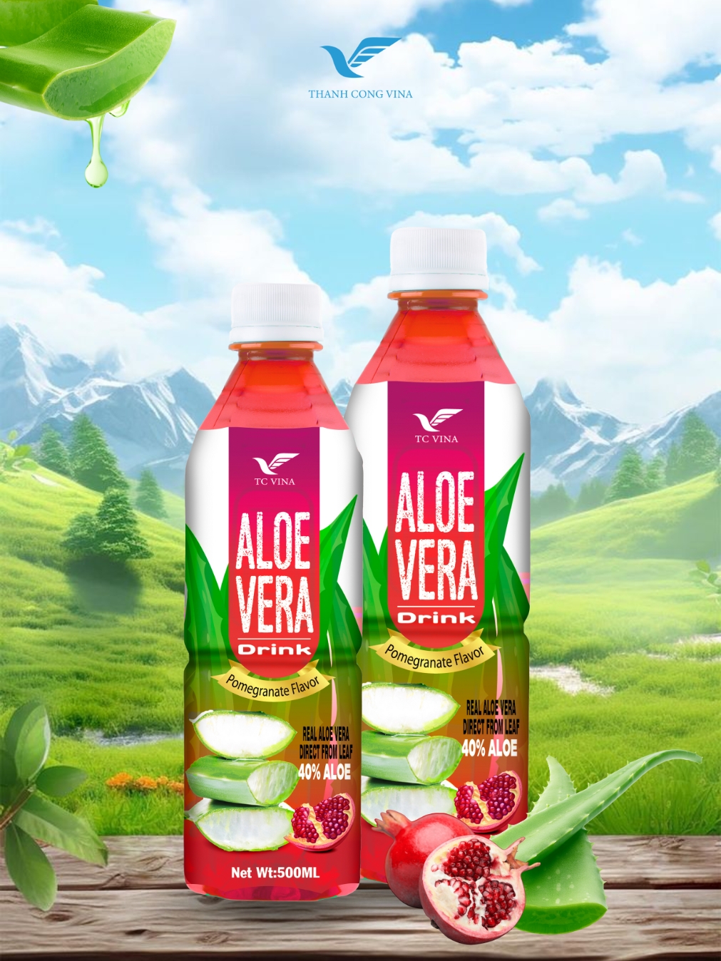 Aloe Vera Pulp With Pomegranate