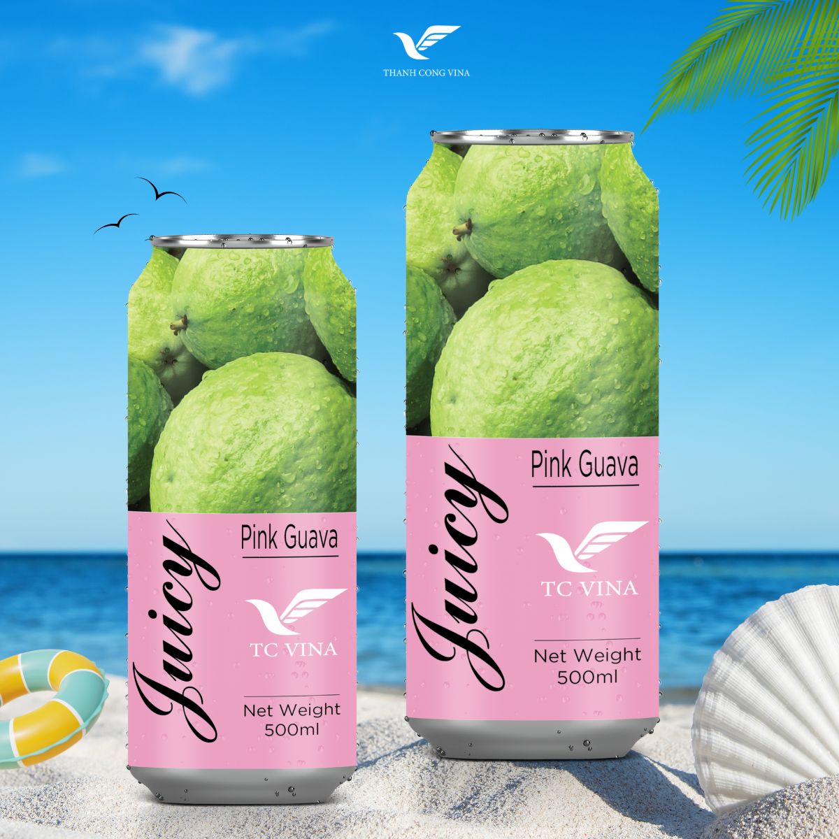 Pink guava juice drink
