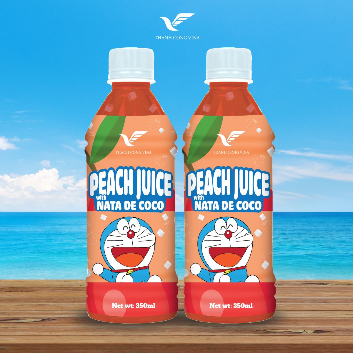 Peach Juice With Nata De Coco