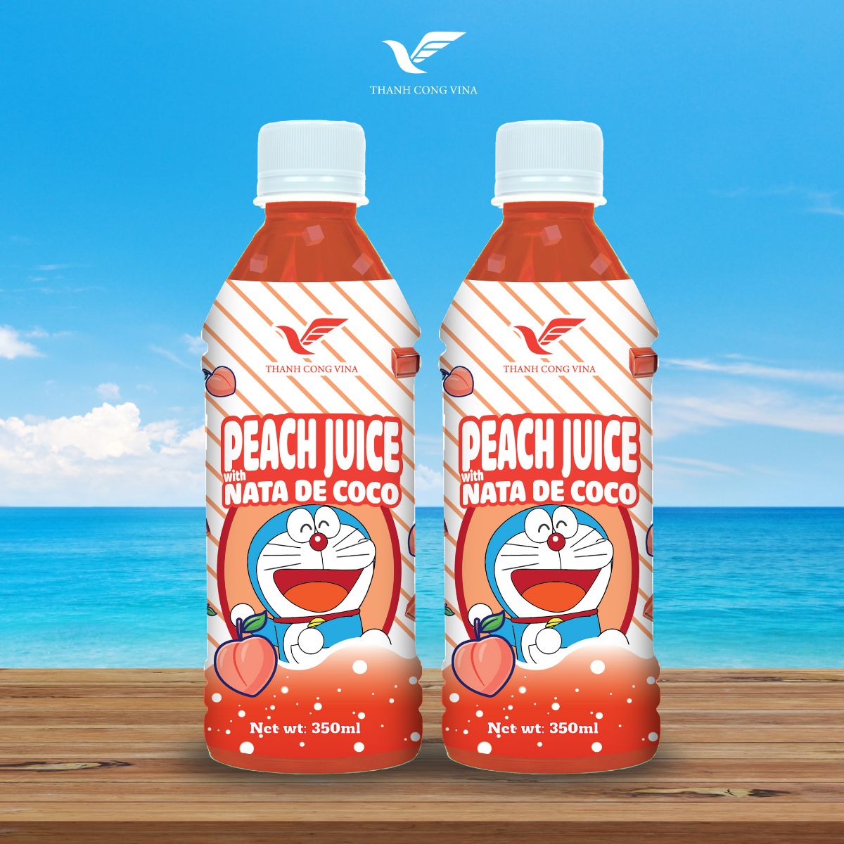 Peach Juice With Nata De Coco