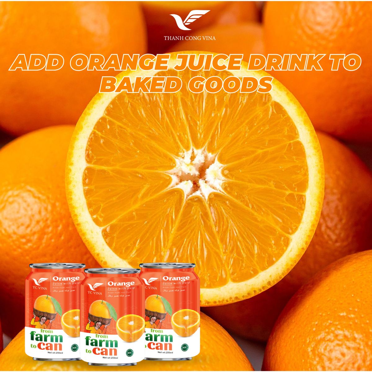 Add Orange Juice Drink to Baked Goods