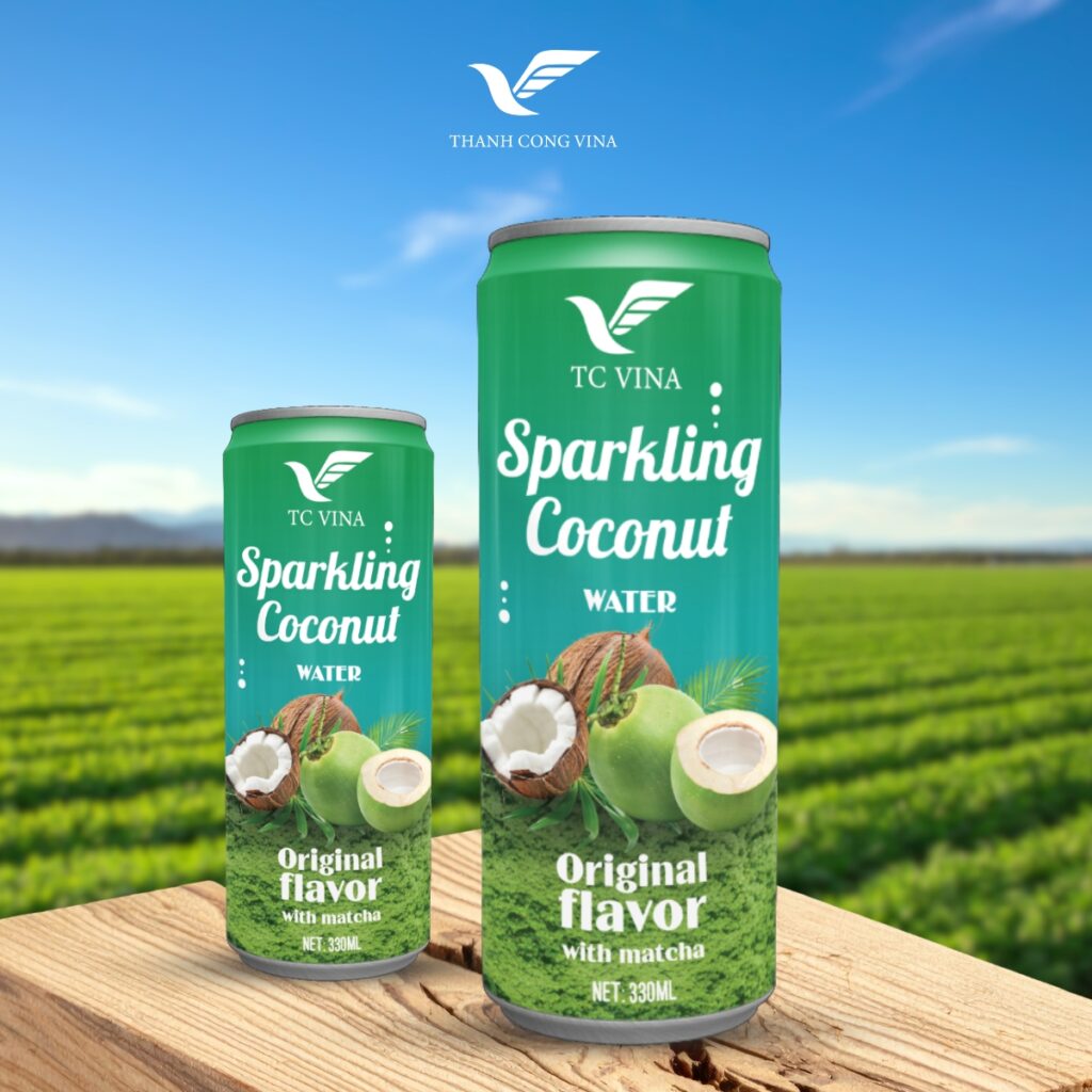 Sparkling Coconut Water Original Flavor with Matcha