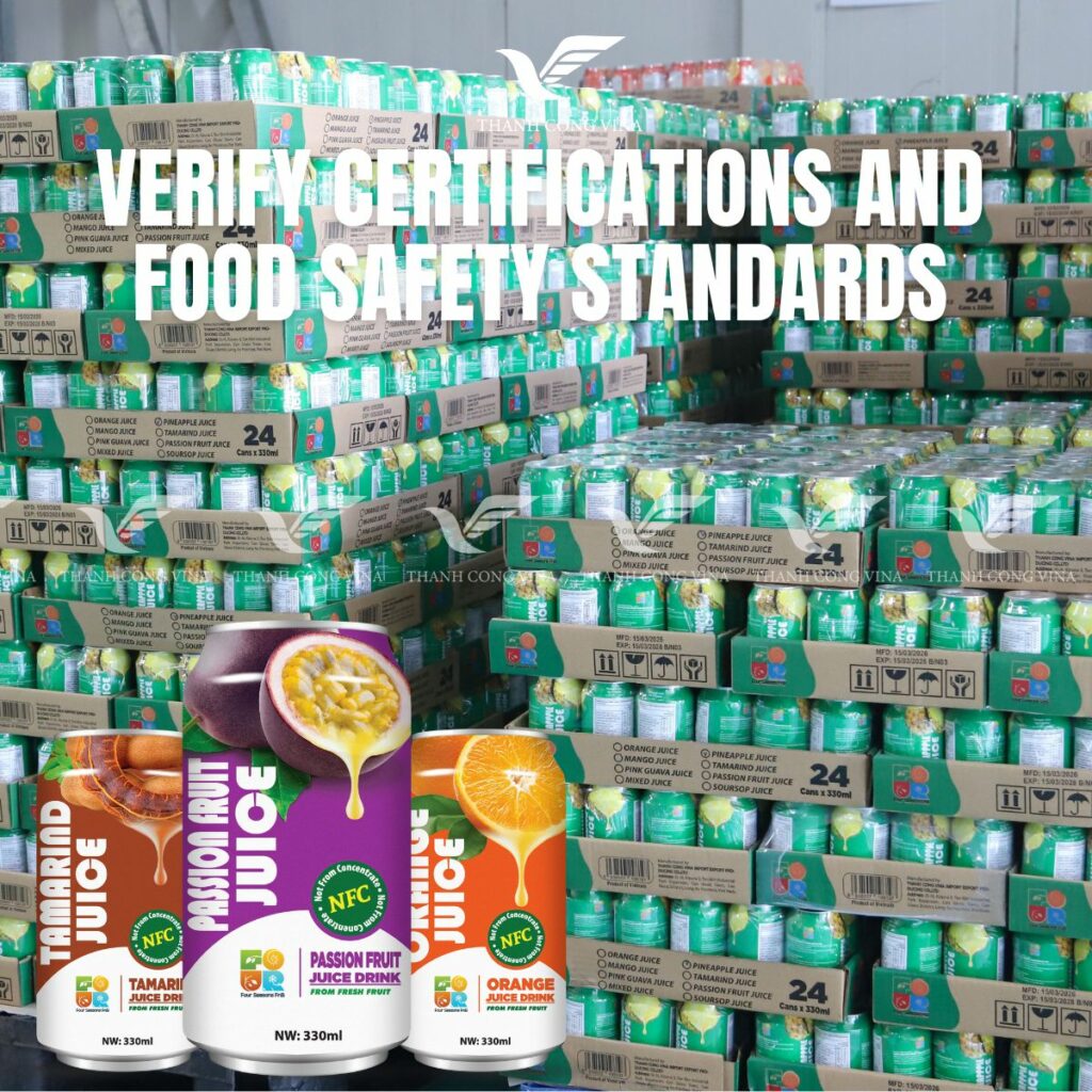 Verify Certifications and Food Safety Standards