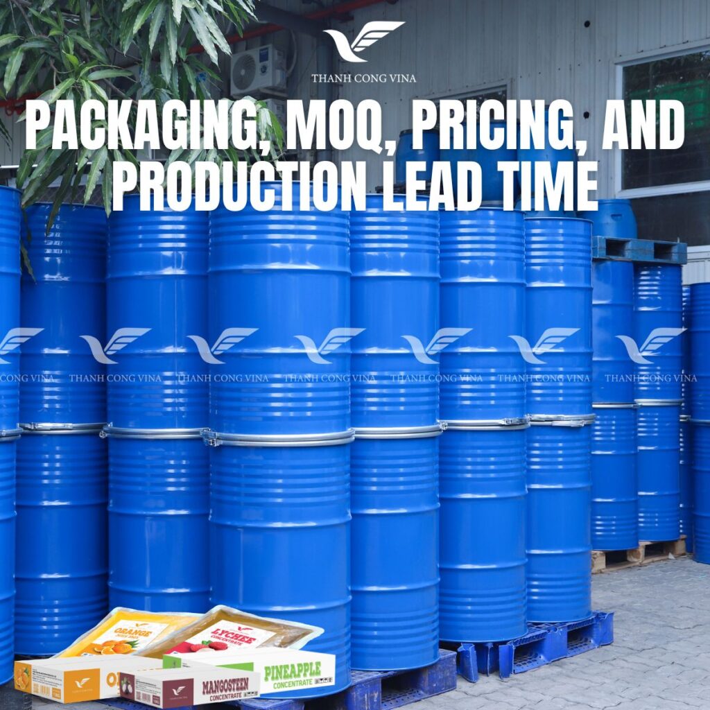 Packaging, MOQ, Pricing, and Production Lead Time