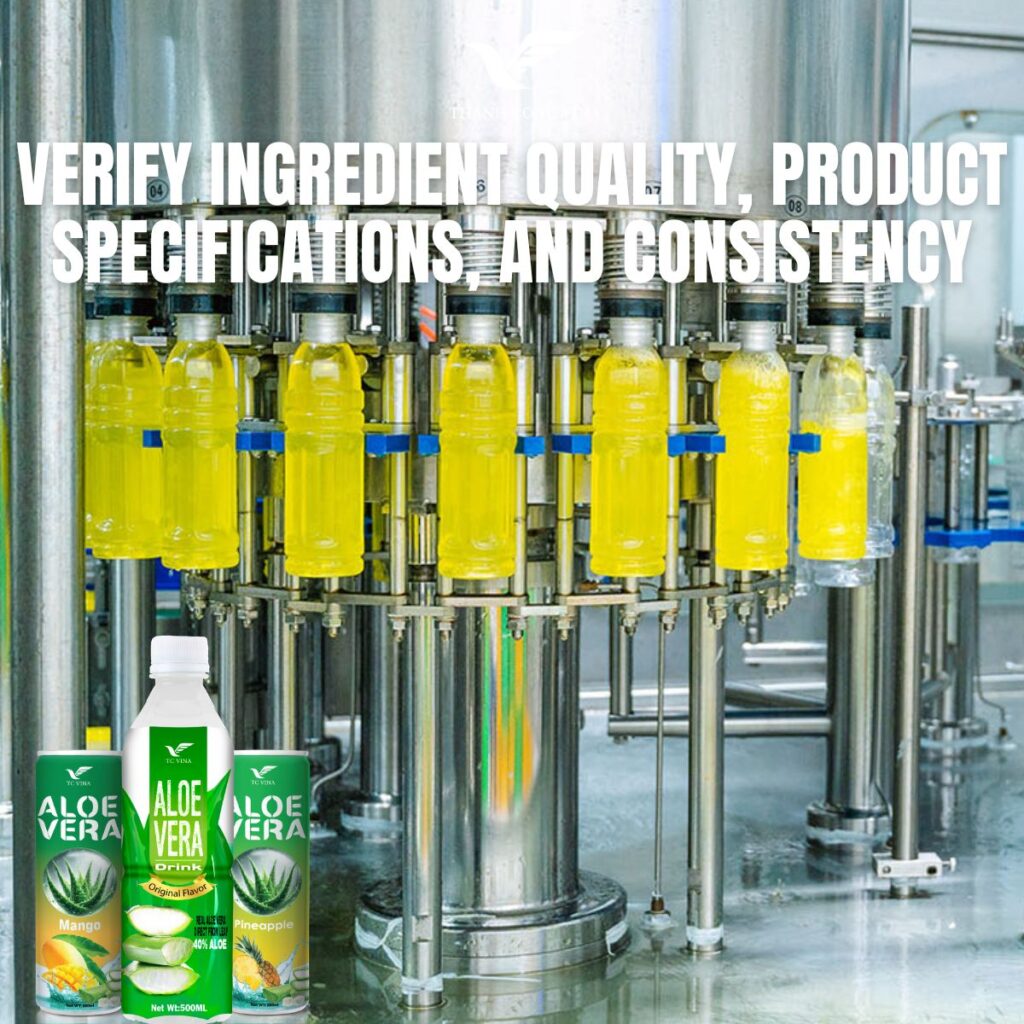 Verify Ingredient Quality, Product Specifications, and Consistency