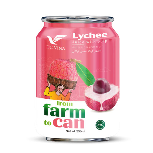 250ml TCVINA Canned Lychee Juice Drink NFC