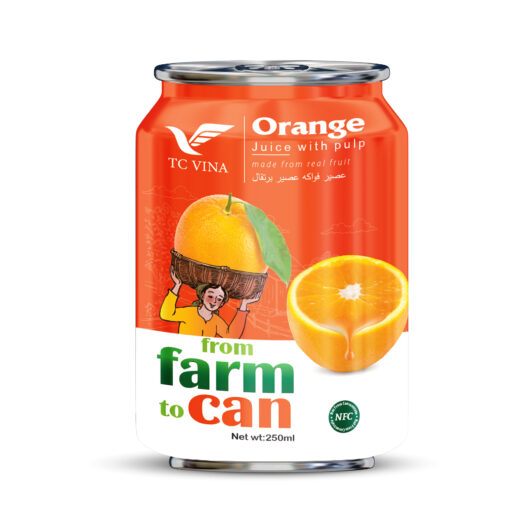 250ml TCVINA Canned Orange Juice Drink NFC