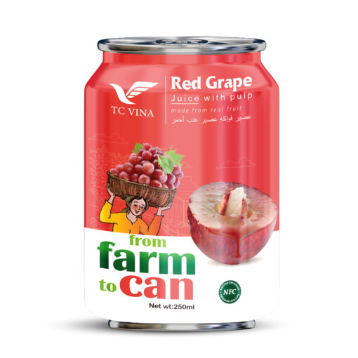 250ml TCVINA Canned Red Grape Juice Drink NFC