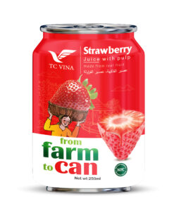 250ml TCVINA Canned Strawberry Juice Drink NFC