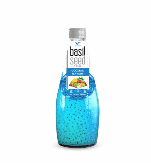 290ml TCVINA Basil Seeds Drink Cocktail Fruit Juice