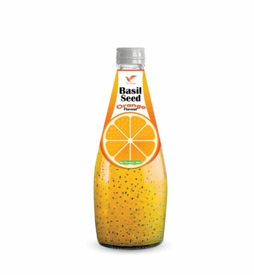 290ml TCVINA Glass Bottle Basil Seeds Drink With Orange