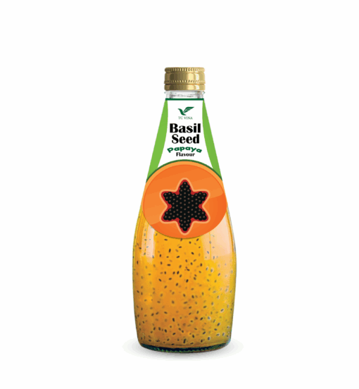 290ml TCVINA Glass Bottle Basil Seeds Drink With Papaya