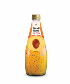 290ml TCVINA Glass Bottle Basil Seeds Drink With Peach