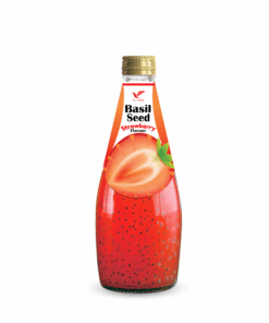 290ml TCVINA Glass Bottle Basil Seeds Drink With Strawberry