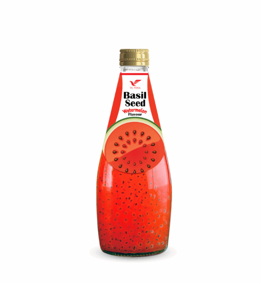 290ml TCVINA Glass Bottle Basil Seeds Drink With Watermelon