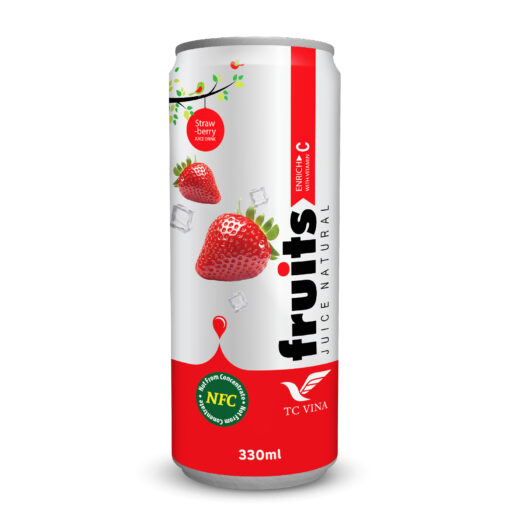 330ml TCVINA Canned Strawberry Fruit Juice Drink NFC