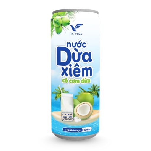 320ml TCVINA Canned Coconut Water With Pulp