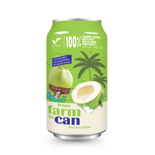 330ml TCVINA Canned Coconut Water With Pulp