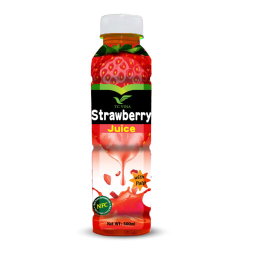 500ml TCVINA Pet Bottle Strawberry Juice with Pulp NFC