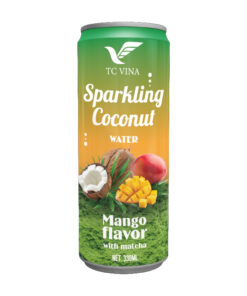 TCVINA 330ml Sparkling Coconut Water Mango Flavor with Matcha