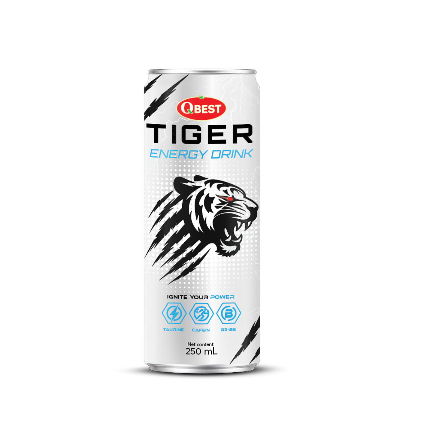 250ml QBest Slim Can Tiger Energy Drink